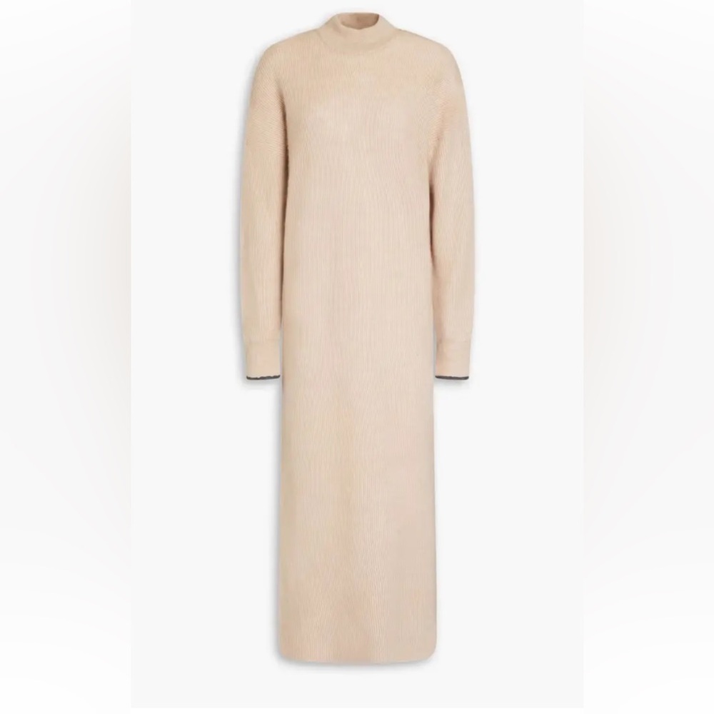 Brunello Cucinelli Taupe Knit Long Sleeve Garment Dress - Brand New with Tags - Picture 6 of 15